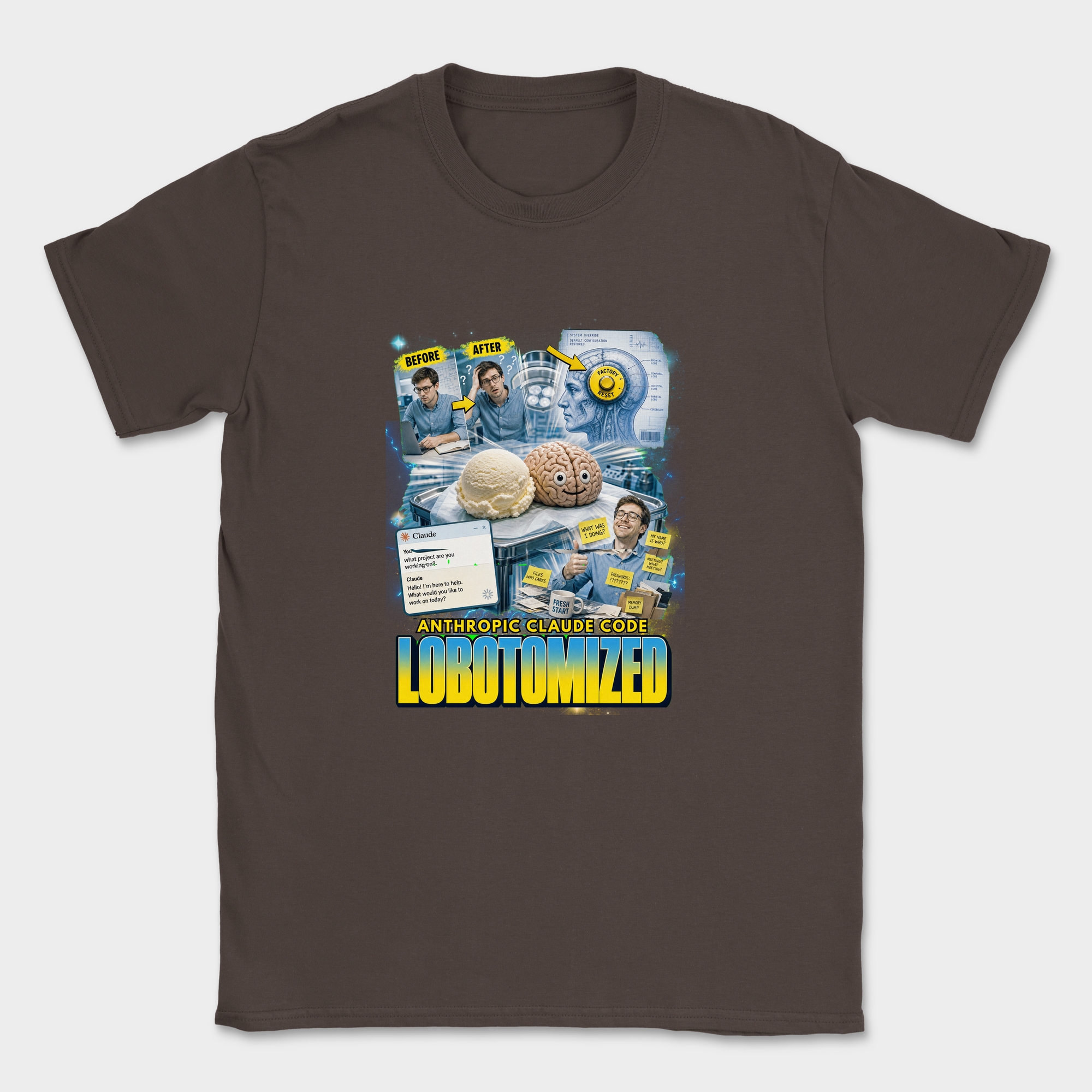 Lobotomized Shirt — Dark Chocolate