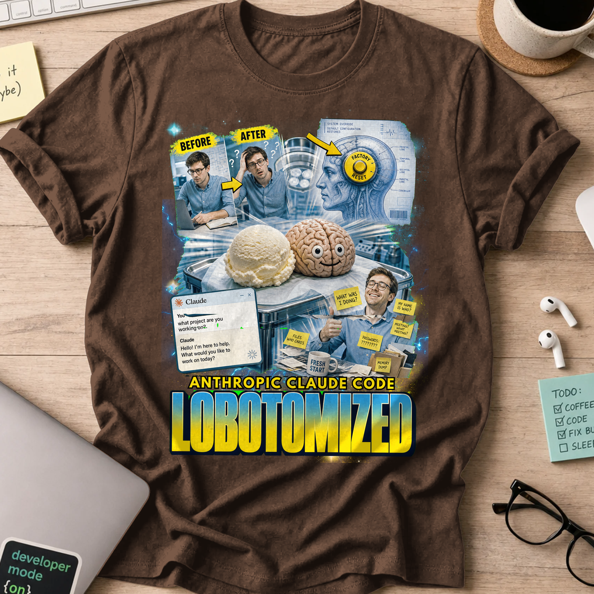 Lobotomized Shirt - Dark Chocolate