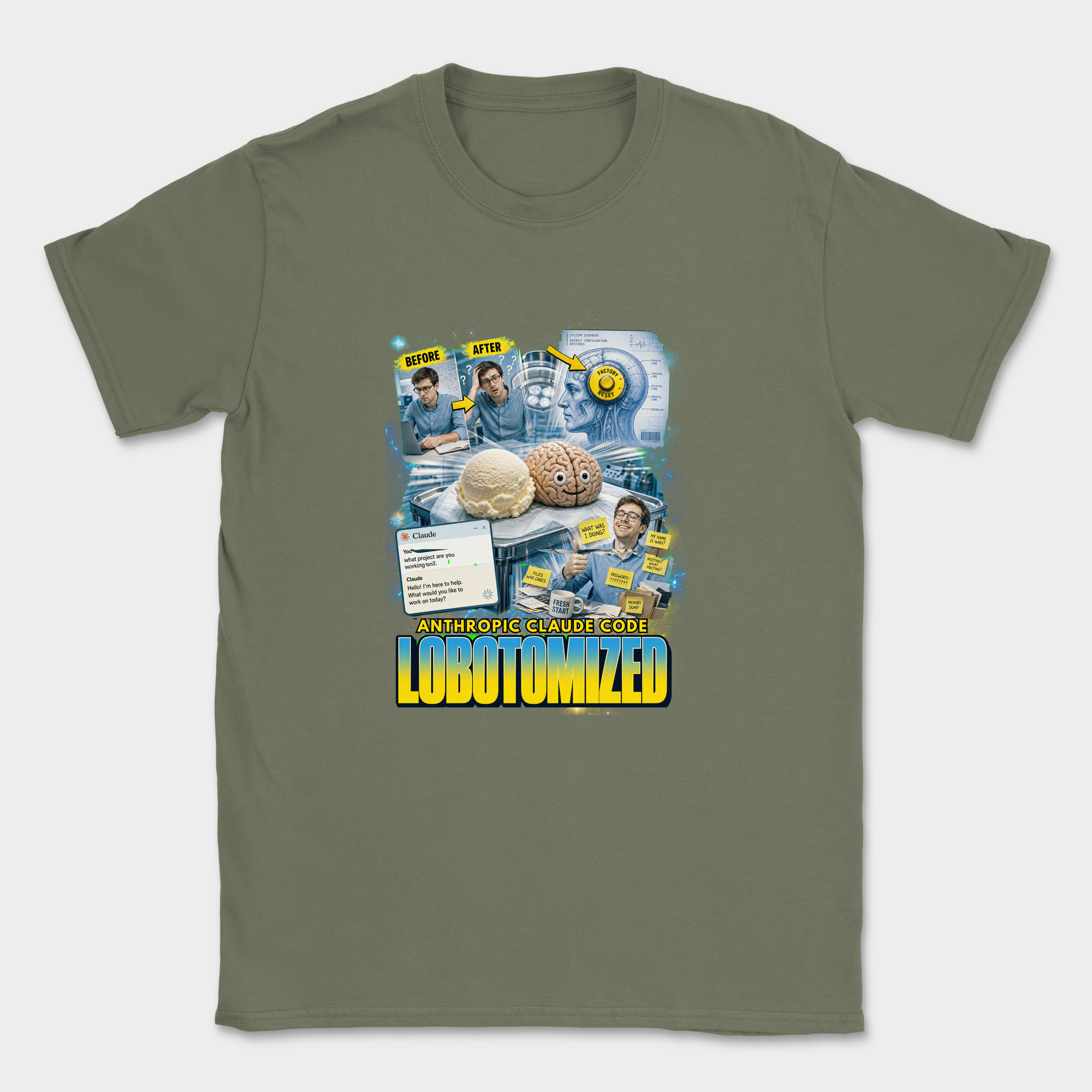 Lobotomized Shirt — Military Green