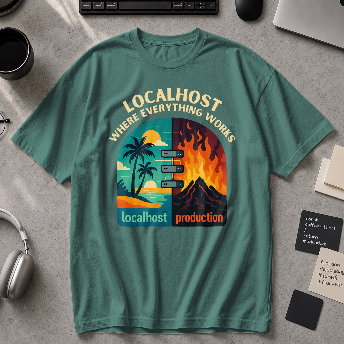 localhost vs production Premium Shirt - Blue Spruce
