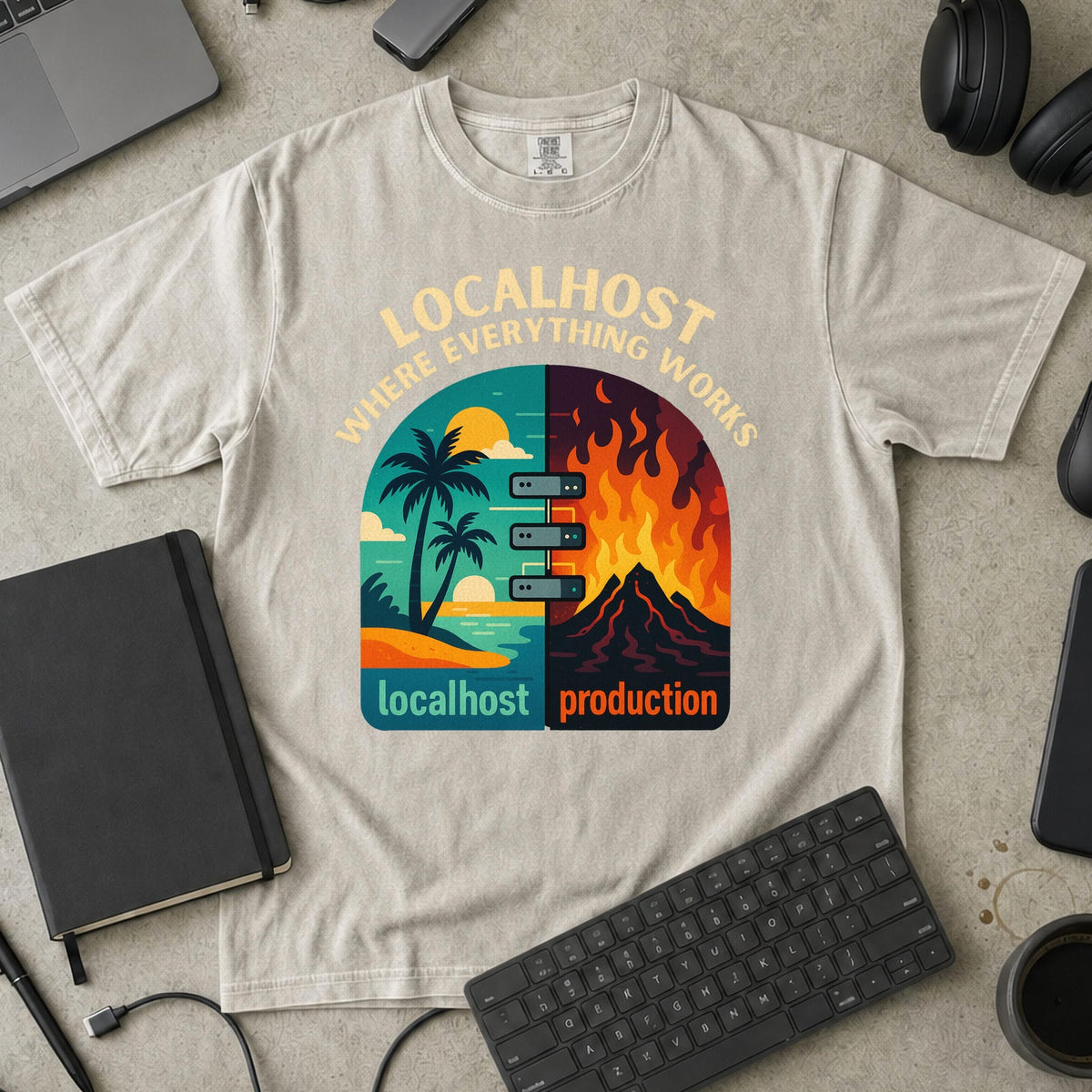 localhost vs production Premium Shirt — ivory Premium Shirt mock-up