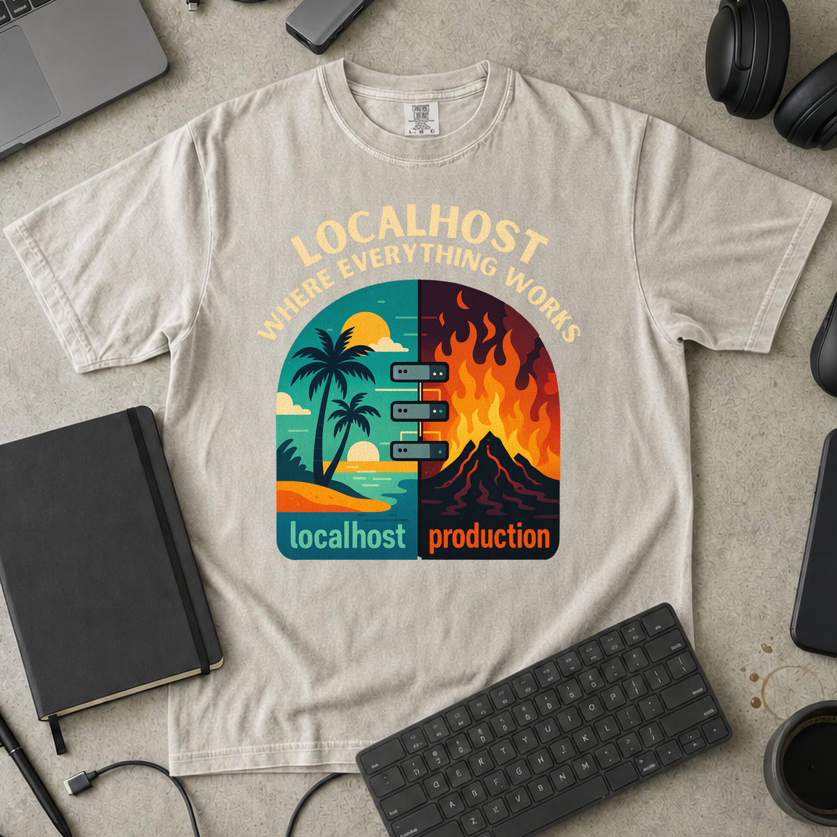 localhost vs production Premium Shirt — ivory Premium Shirt mock-up