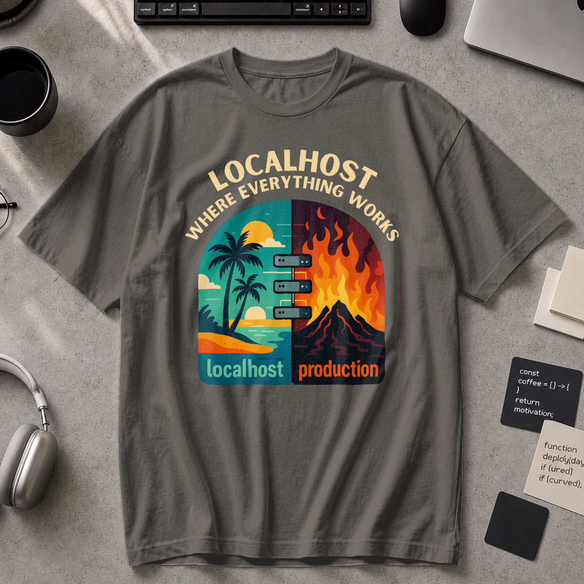 localhost vs production Premium Shirt - Pepper