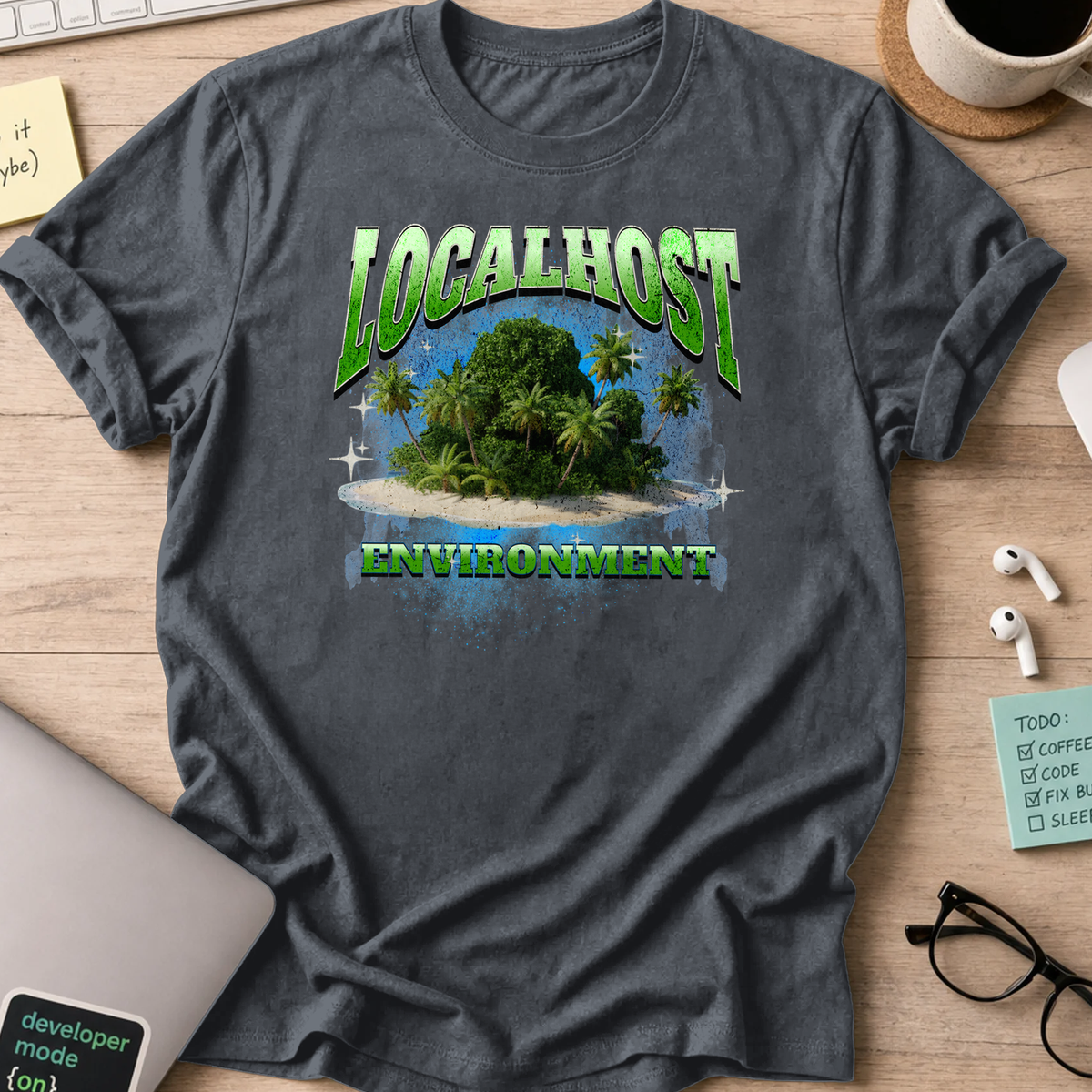 localhost paradise shirt - Dark Heather