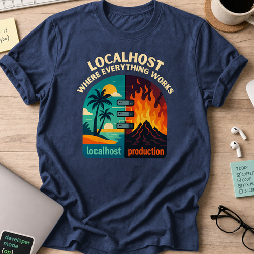 localhost vs production shirt - Navy