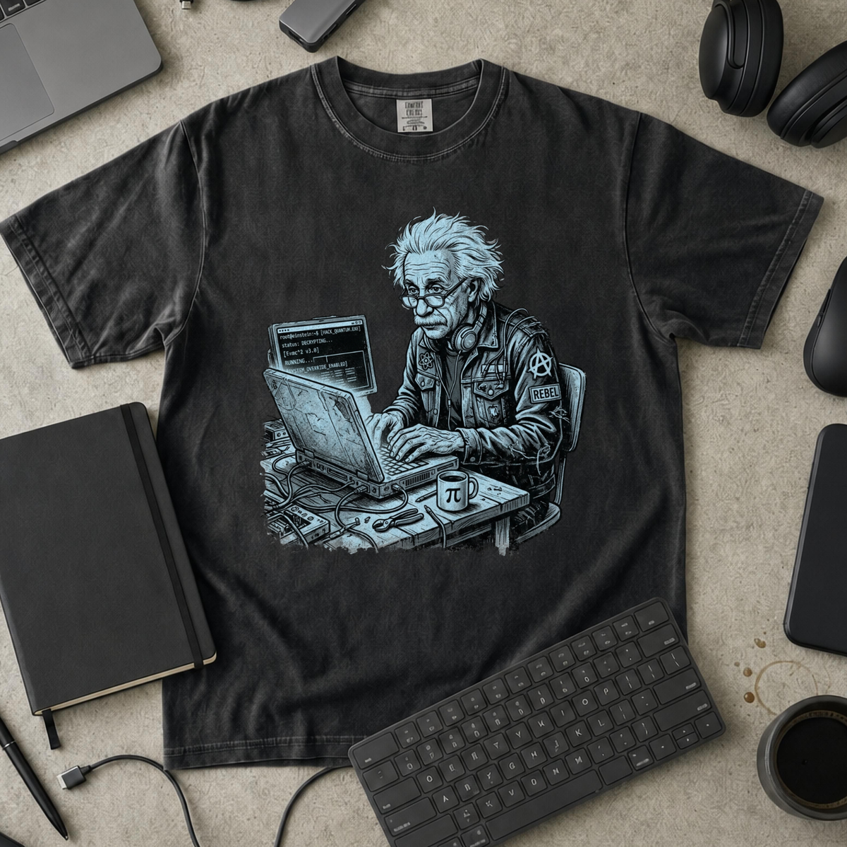 Mad Scientist Coder Premium Shirt — black Premium Shirt mock-up