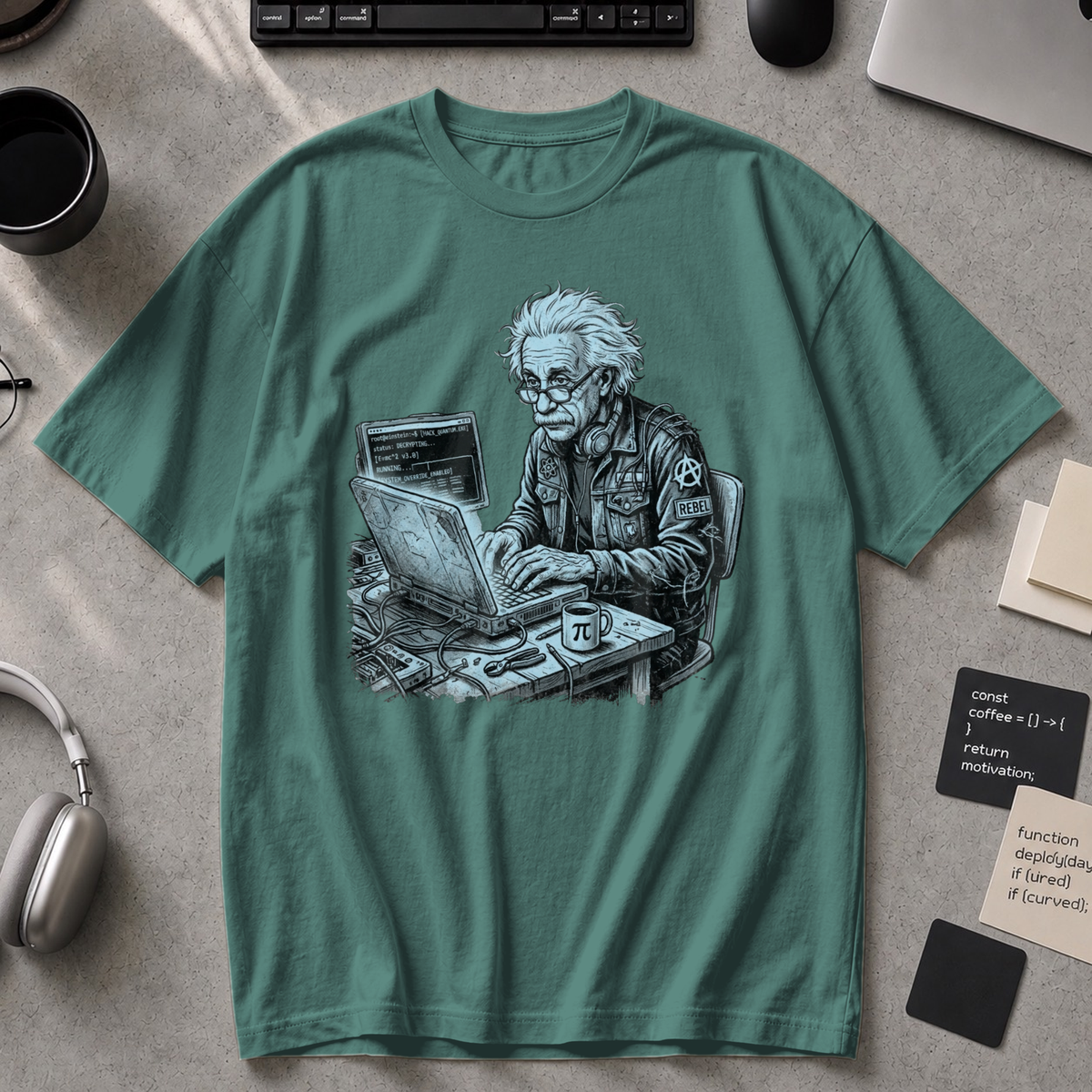 Mad Scientist Coder Premium Shirt - Blue Spruce