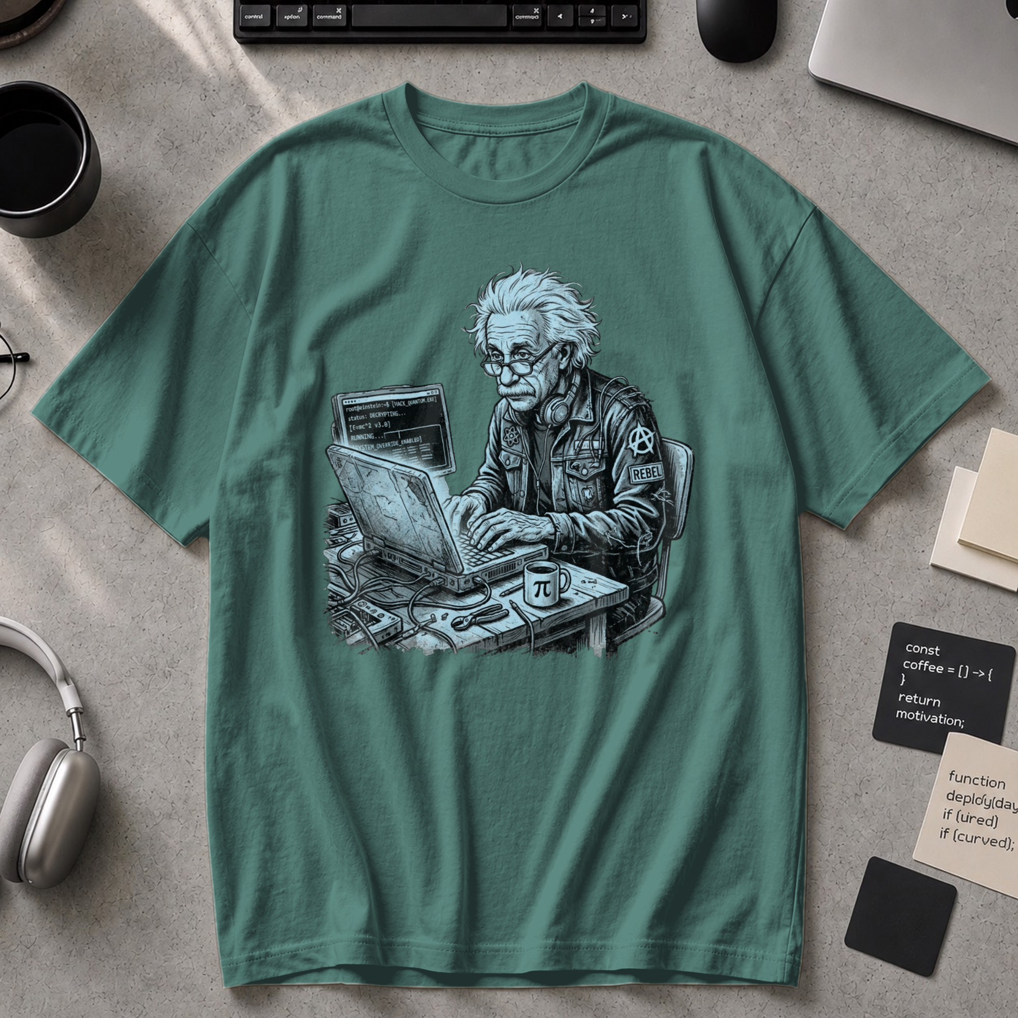 Mad Scientist Coder Premium Shirt - Blue Spruce