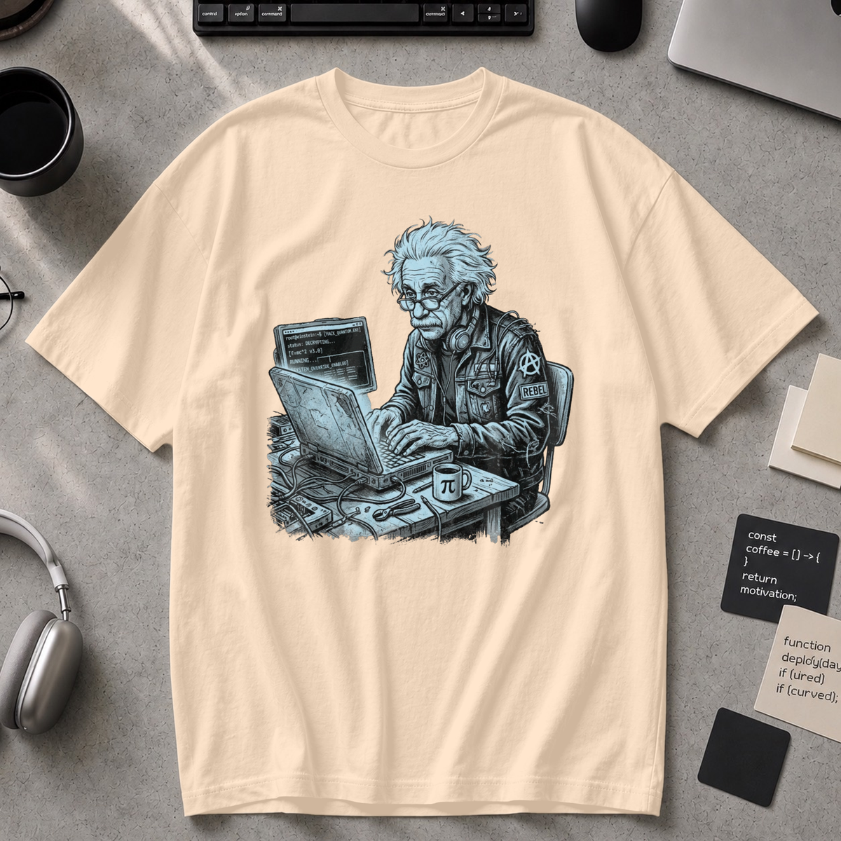Mad Scientist Coder Premium Shirt - Ivory