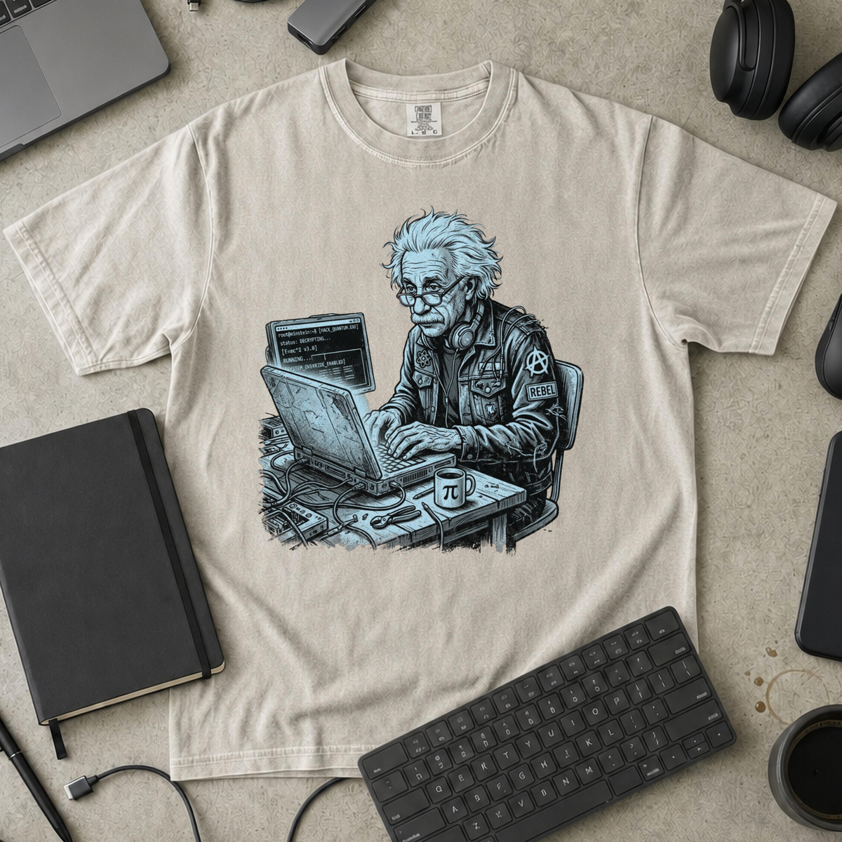 Mad Scientist Coder Premium Shirt — ivory Premium Shirt mock-up