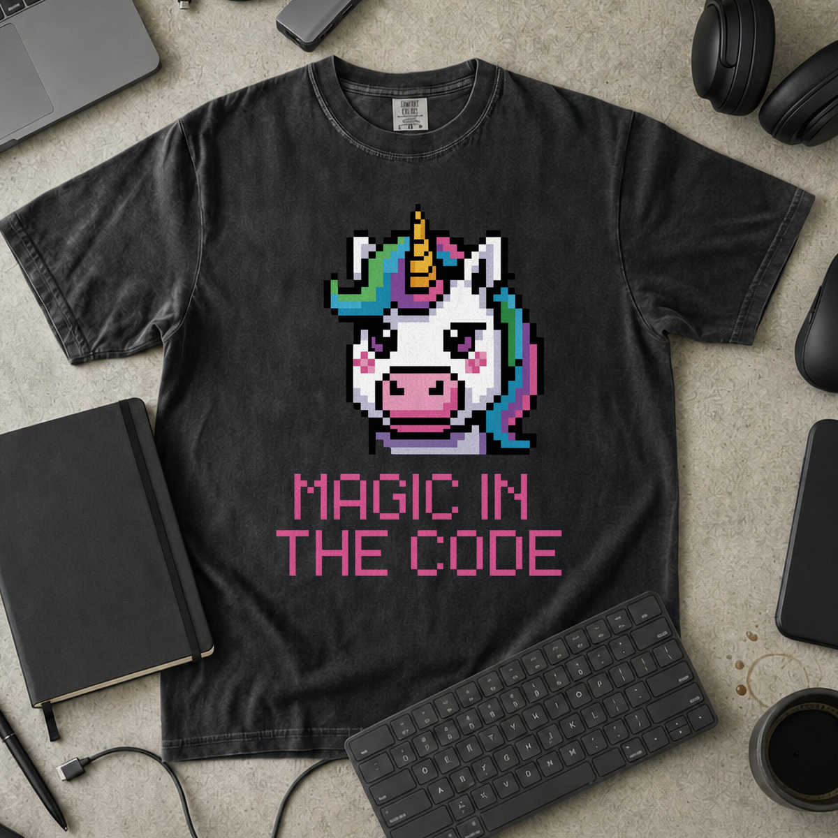 magic in the code Premium Shirt — black Premium Shirt mock-up