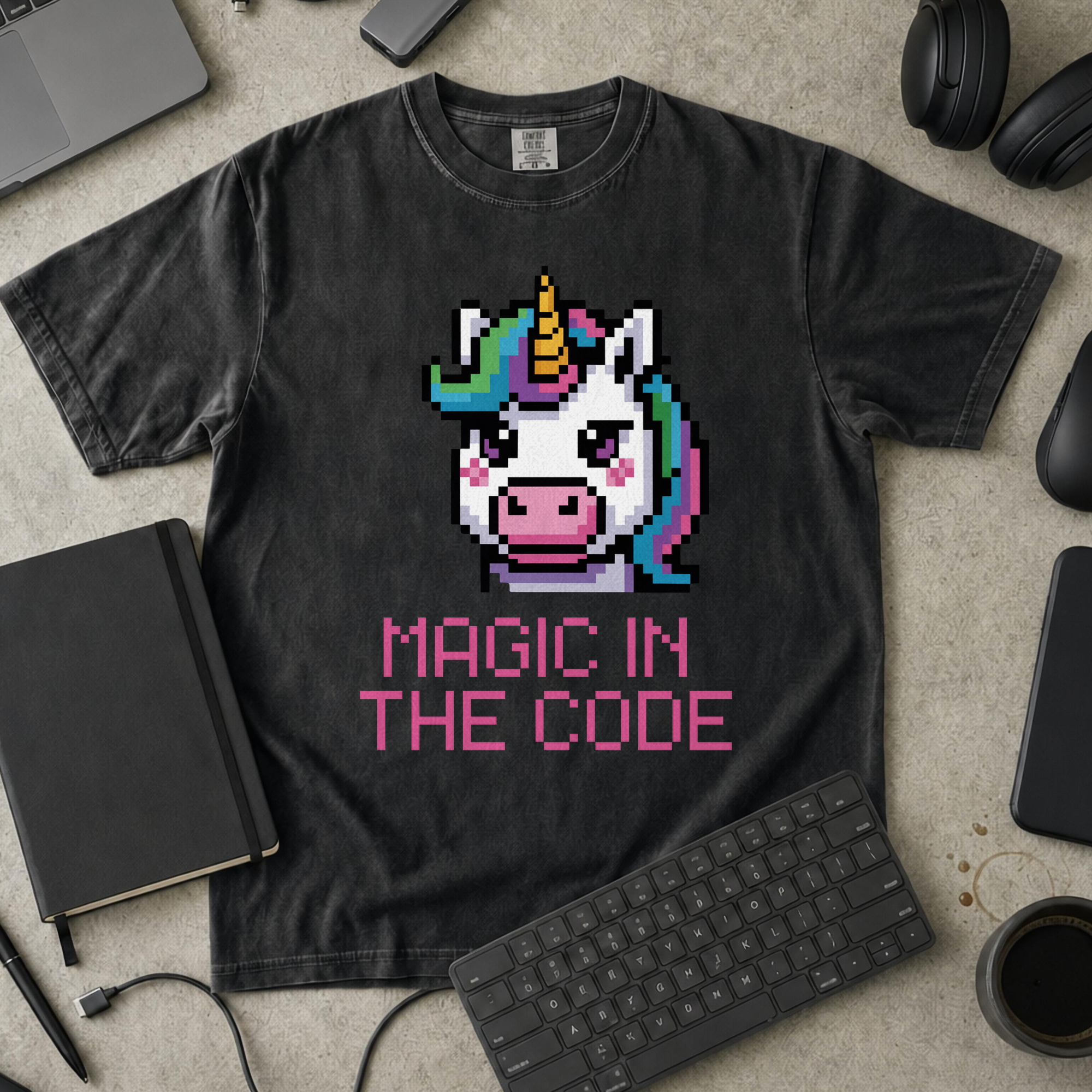 magic in the code Premium Shirt — black Premium Shirt mock-up