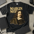 Margin Notes Shirt — Black Comfort Colors 1717 flat lay