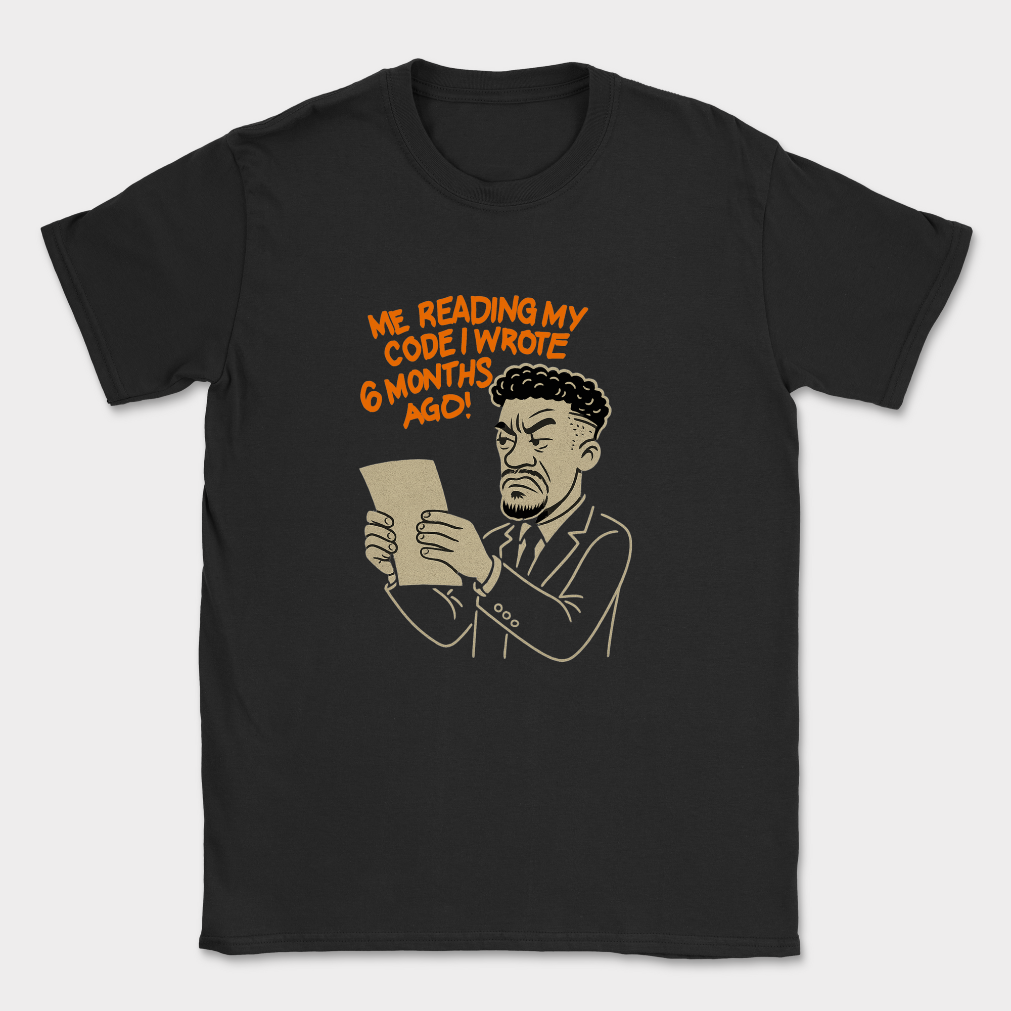 me reading my own code shirt — Black