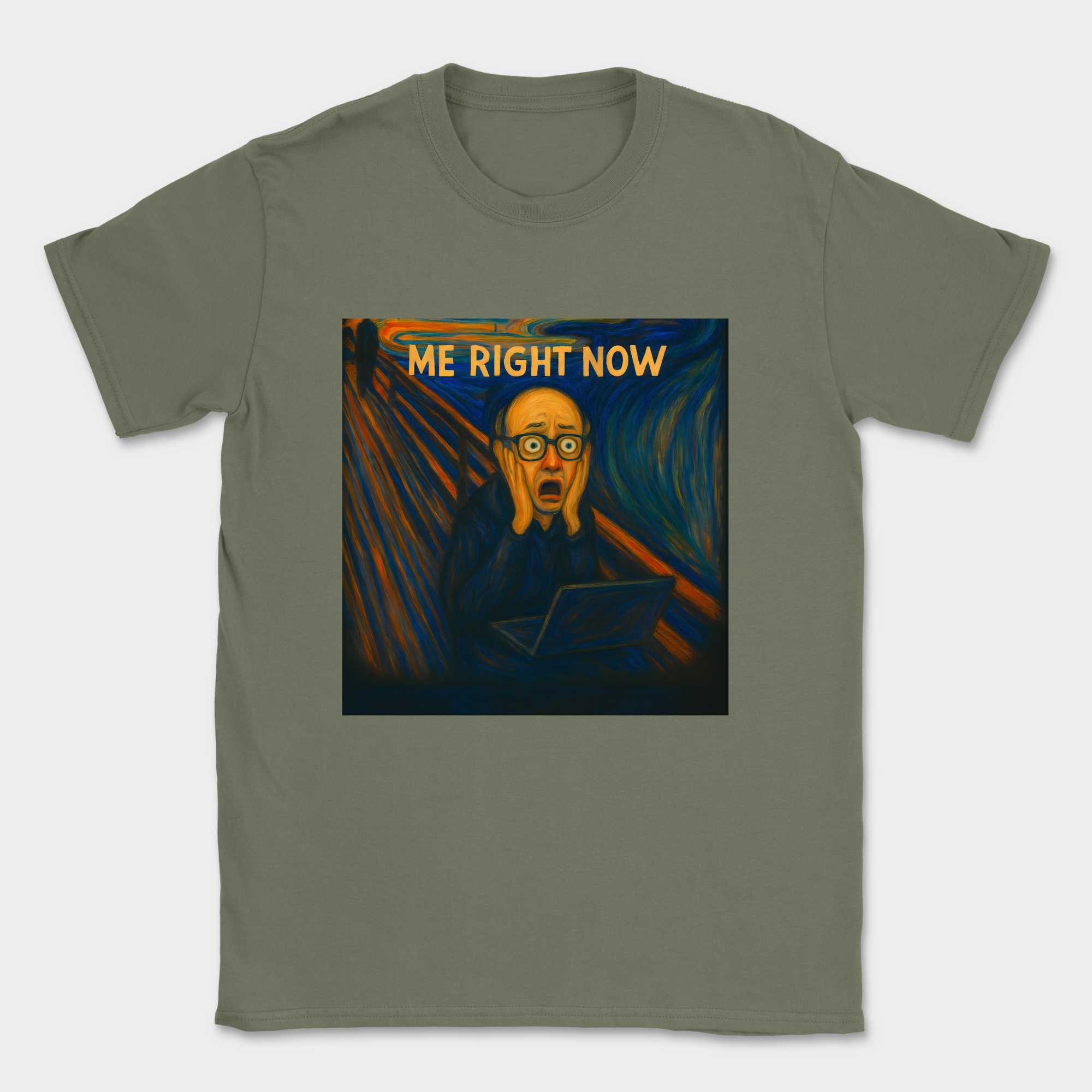 me right now scream shirt — Military Green