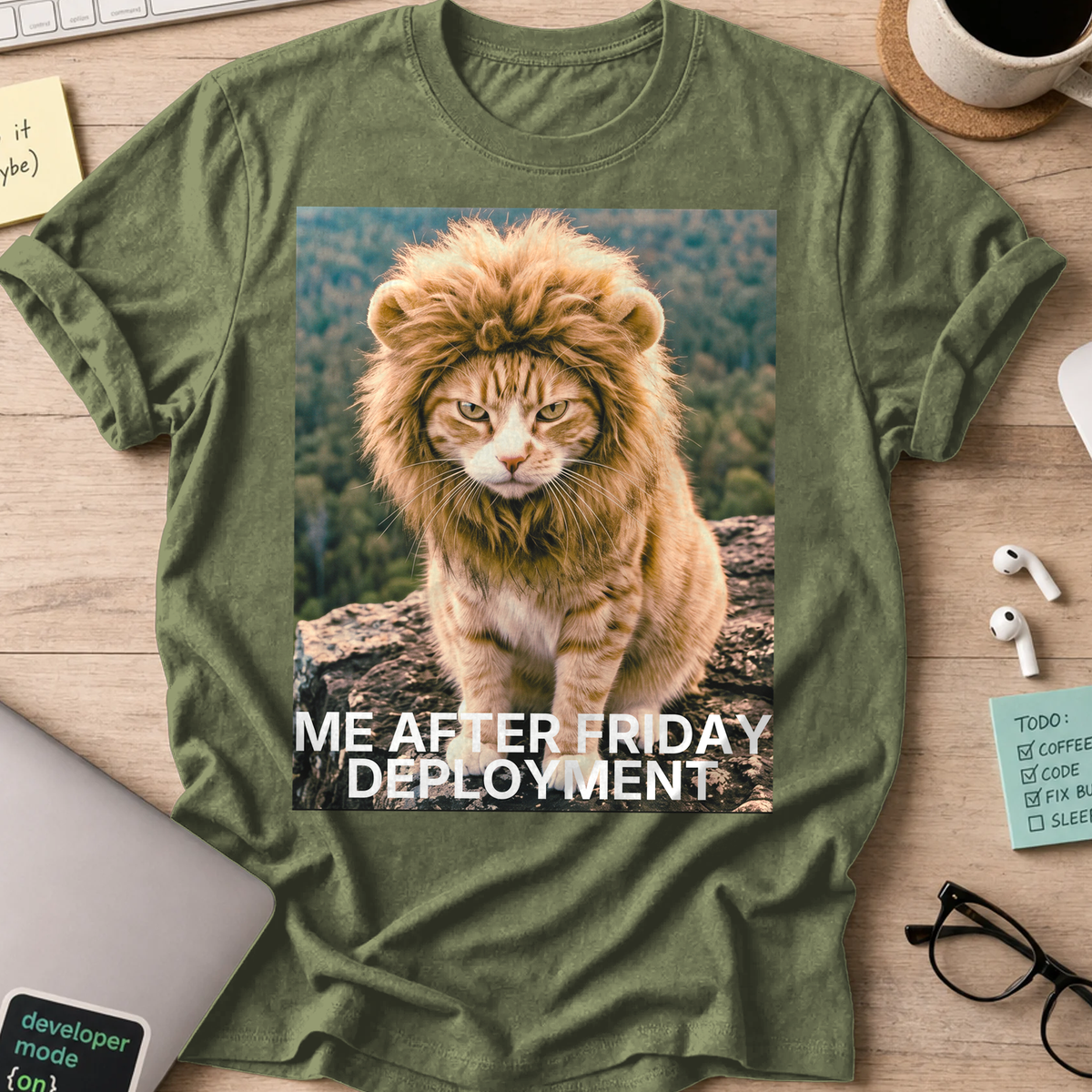 Me After Friday Deployment Shirt - Military Green