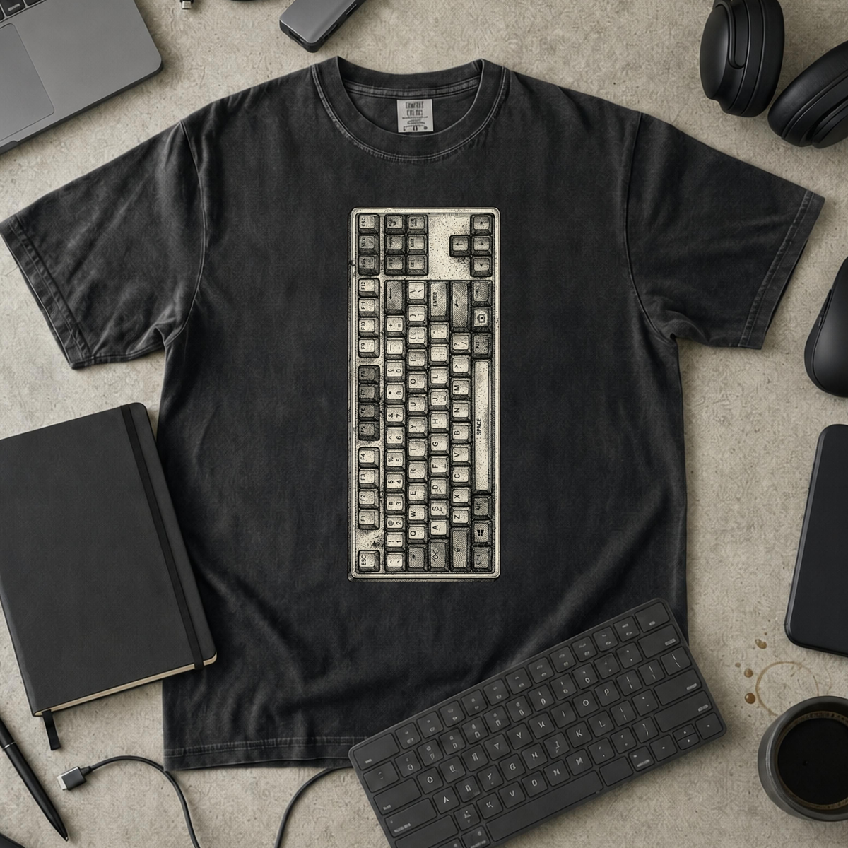 Mechanical Keyboard Premium Shirt — black Premium Shirt mock-up