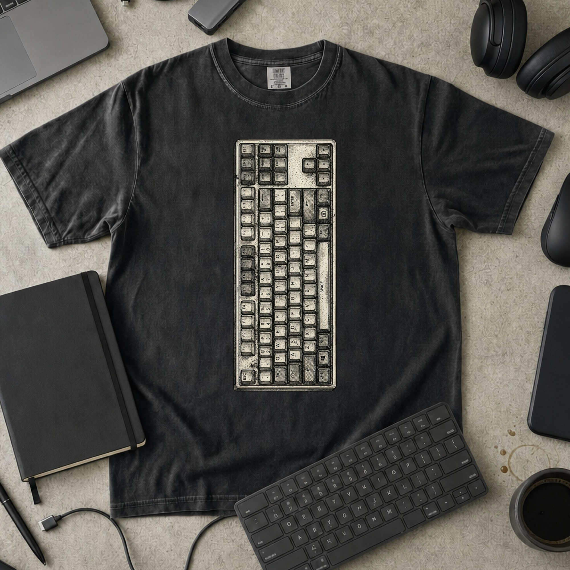 Mechanical Keyboard Premium Shirt — black Premium Shirt mock-up