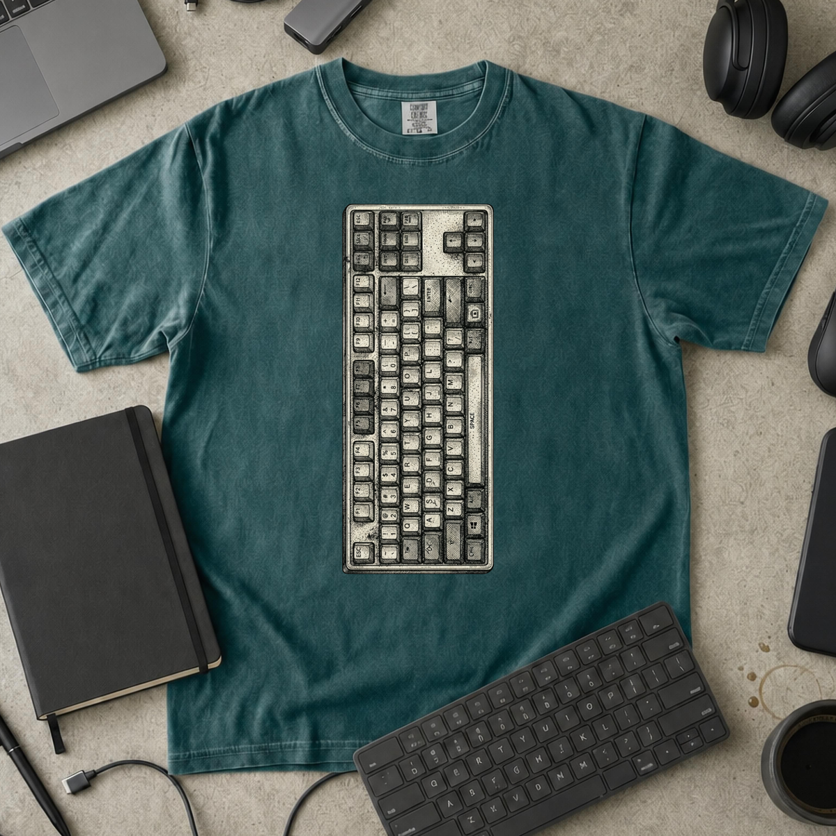 Mechanical Keyboard Premium Shirt — blue spruce Premium Shirt mock-up