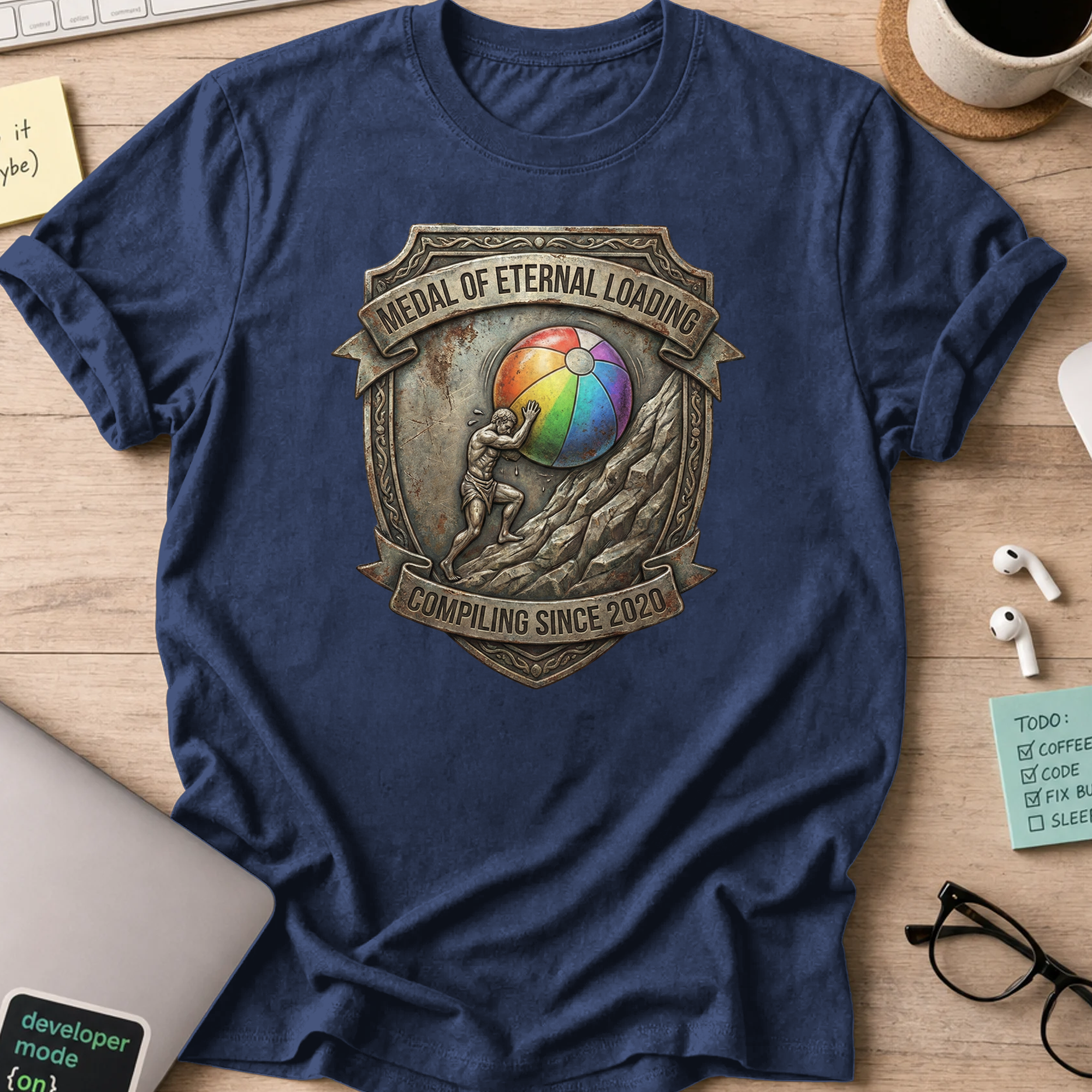 medal of eternal loading shirt - Navy