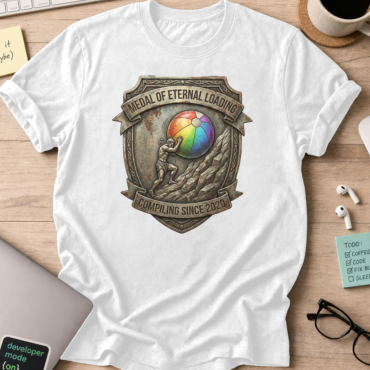 medal of eternal loading shirt - White
