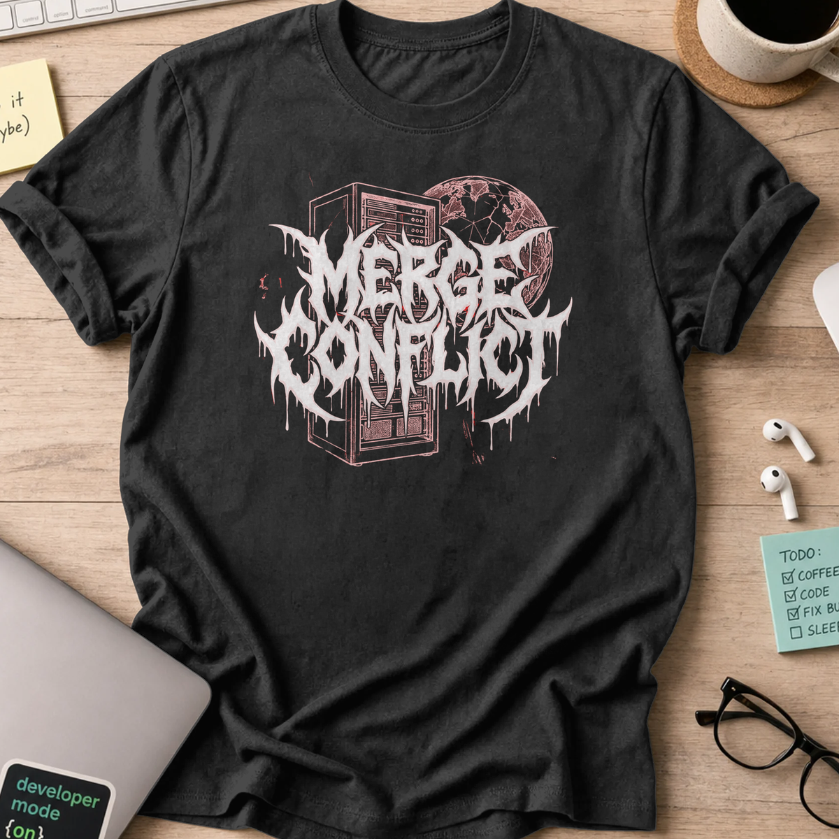 merge conflict shirt - Black