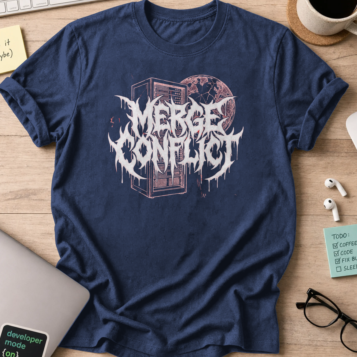 merge conflict shirt - Navy