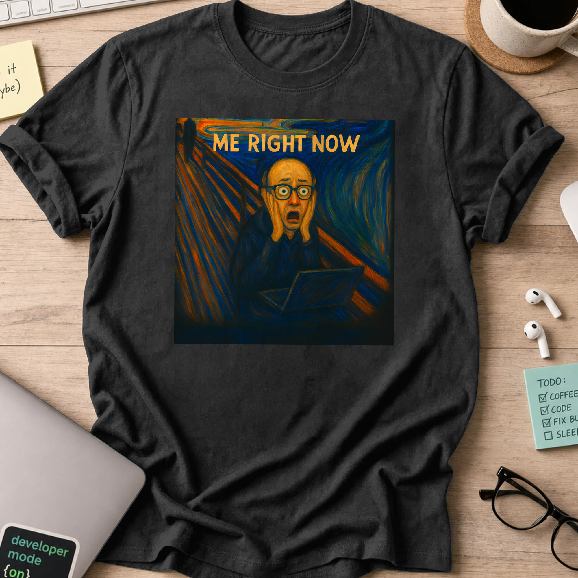me right now scream shirt - Black