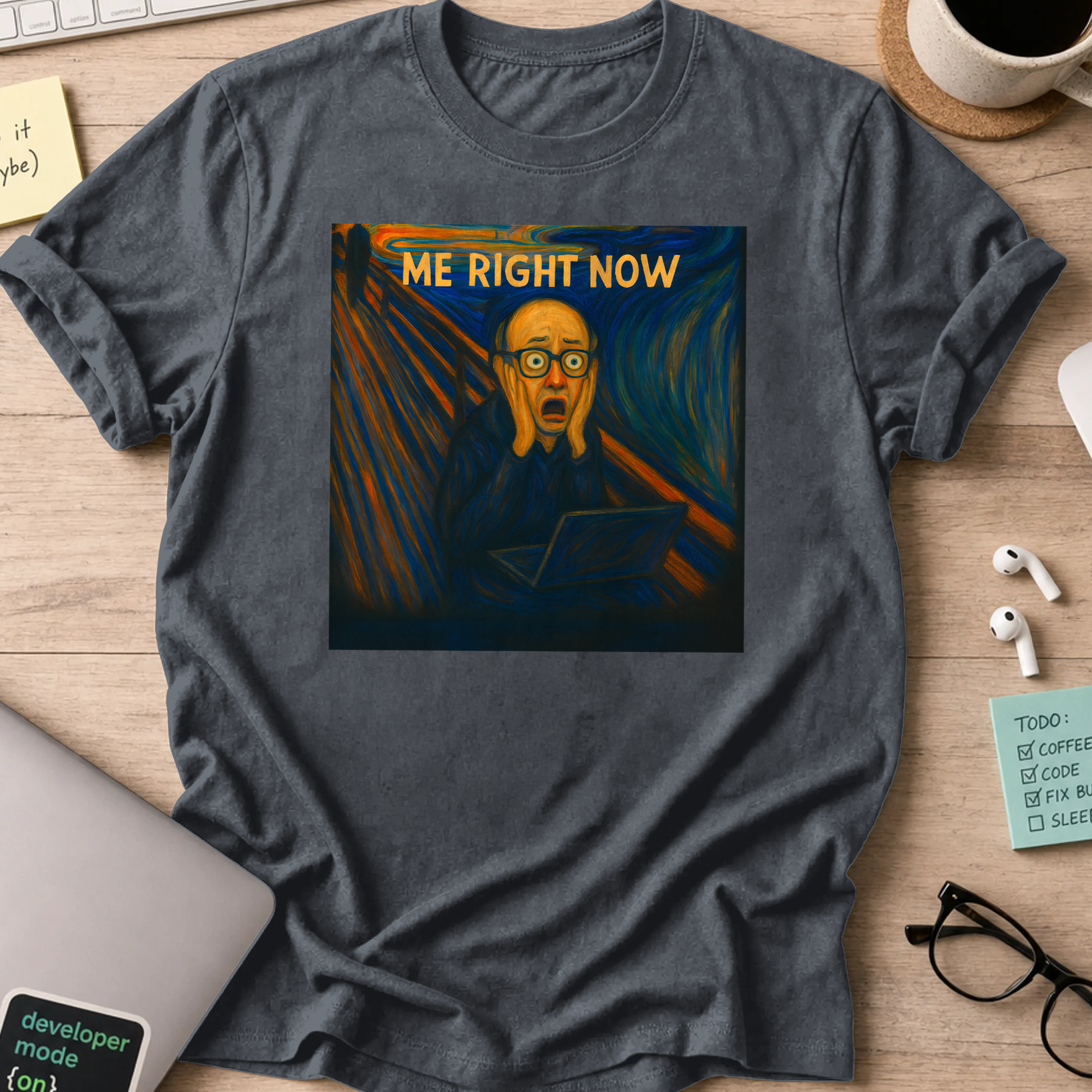 me right now scream shirt - Dark Heather