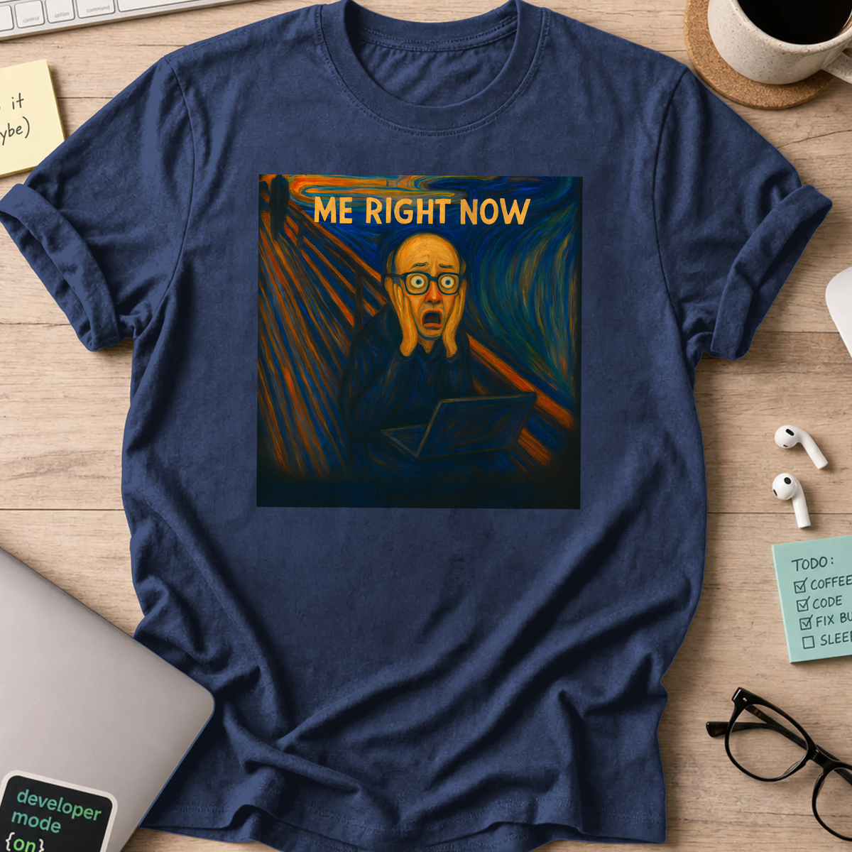 me right now scream shirt - Navy