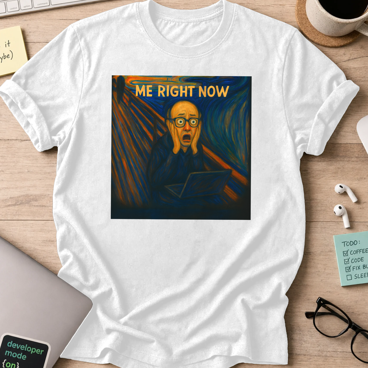 me right now scream shirt - White