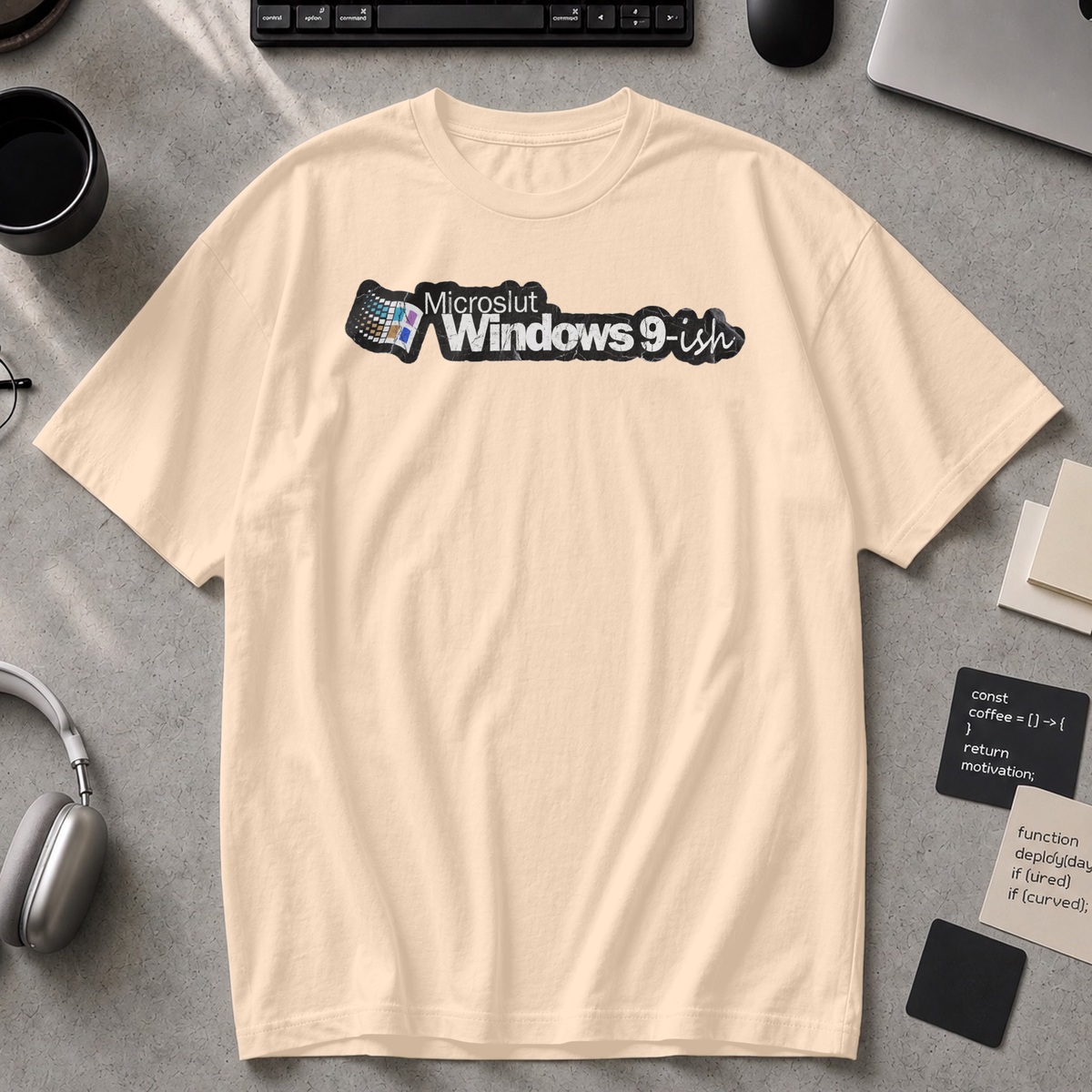 Microslut Windows 9 Ish Premium Shirt - Ivory