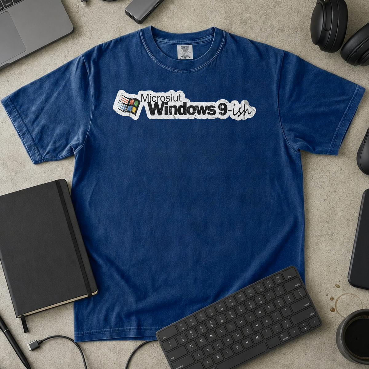 Microslut Windows 9 Ish Premium Shirt — true navy Premium Shirt mock-up