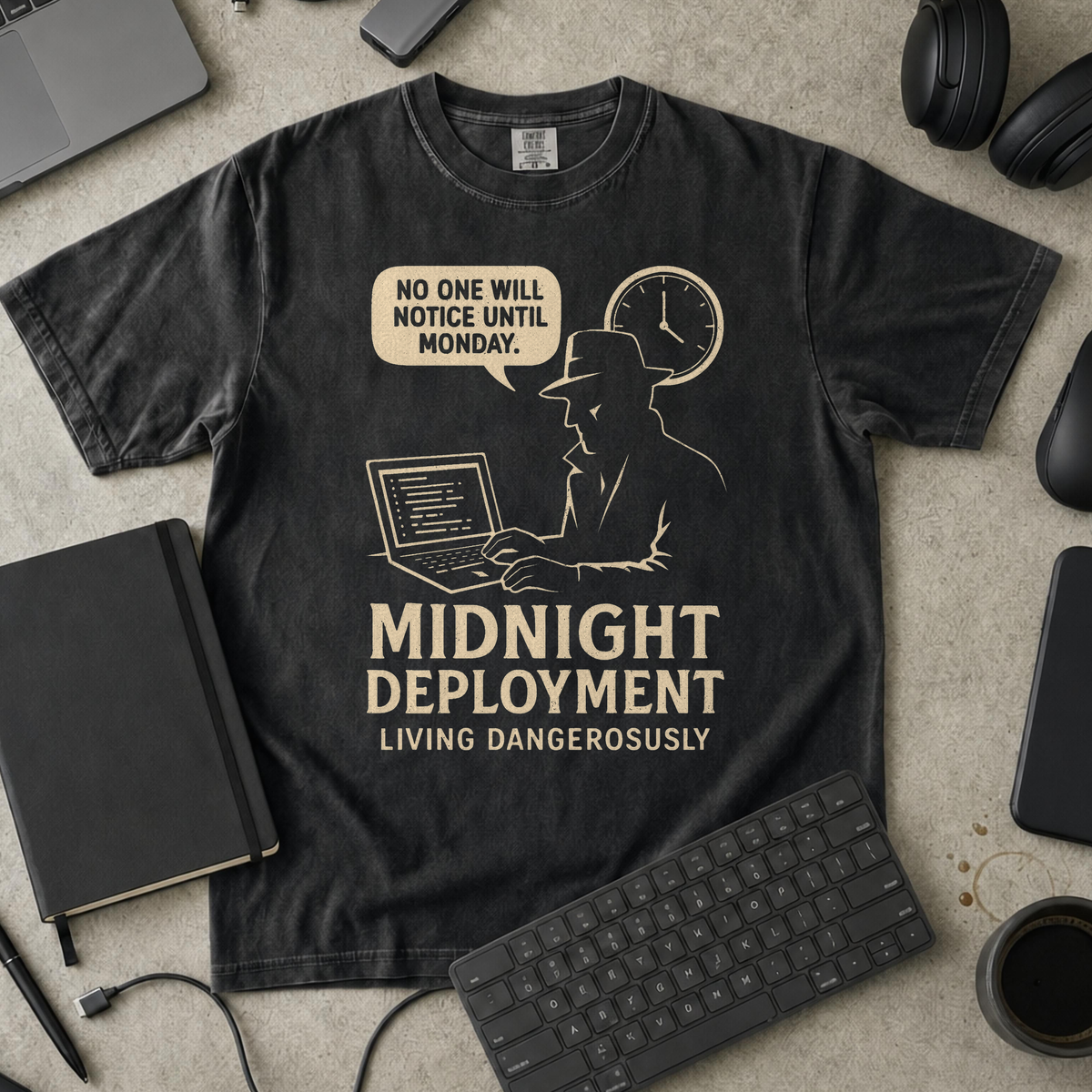 midnight deployment Premium Shirt — black Premium Shirt mock-up