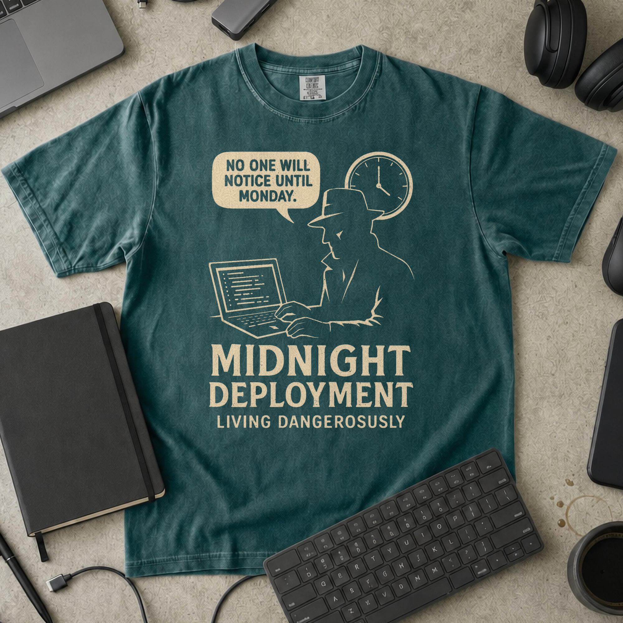 midnight deployment Premium Shirt — blue spruce Premium Shirt mock-up