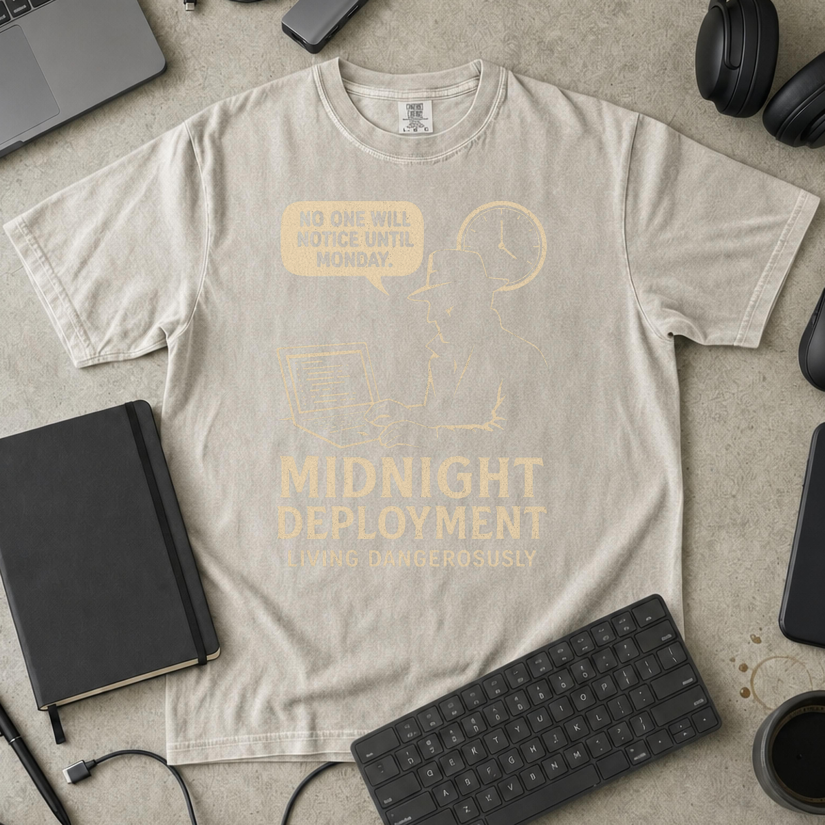 midnight deployment Premium Shirt — ivory Premium Shirt mock-up