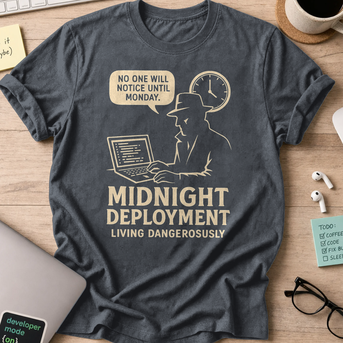 midnight deployment shirt - Dark Heather