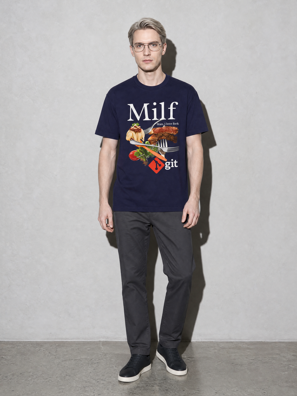 man i love fork git — True Navy full-body