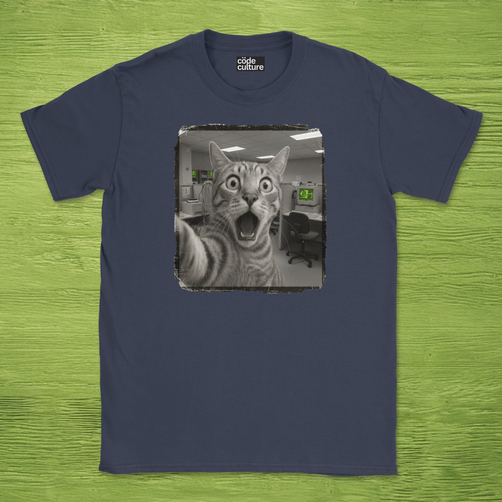 shocked cat IT department shirt