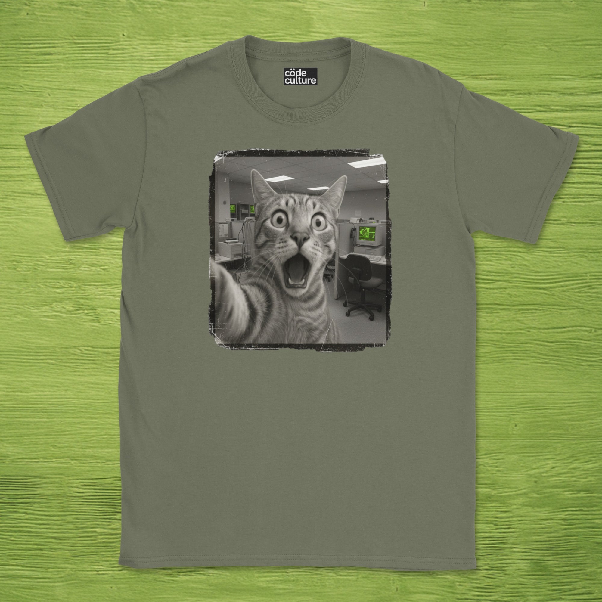 shocked cat IT department shirt