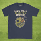 Code Culture engineer's attention shirt funny programmer T-Shirt in Navy — Code Culture developer clothing