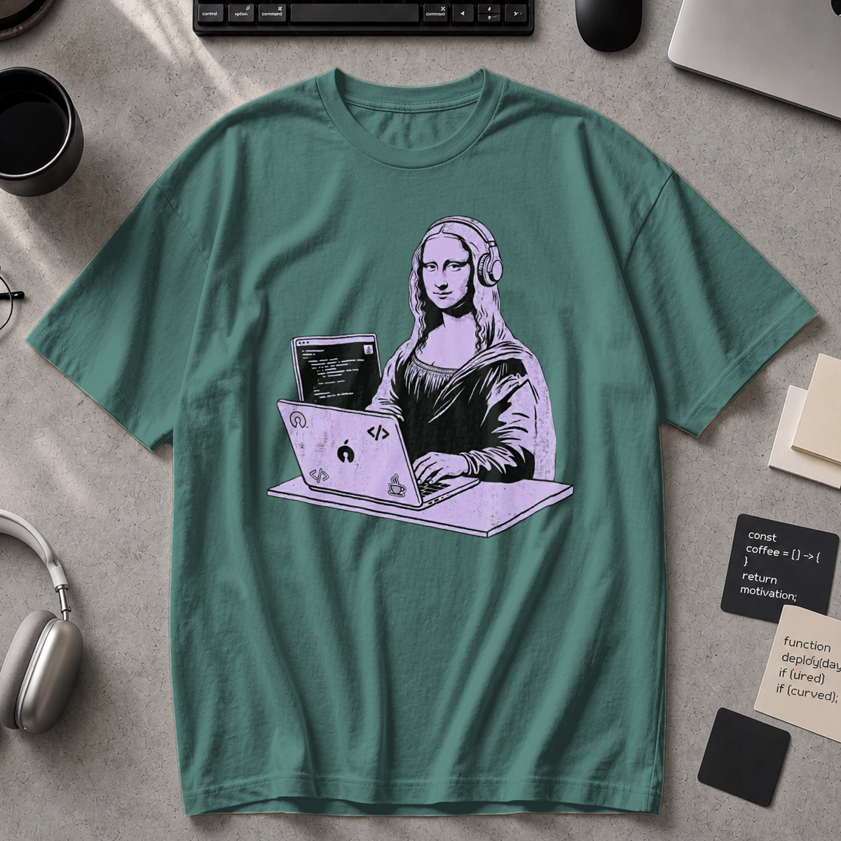 Mona Lisa Developer Premium Shirt - Blue Spruce