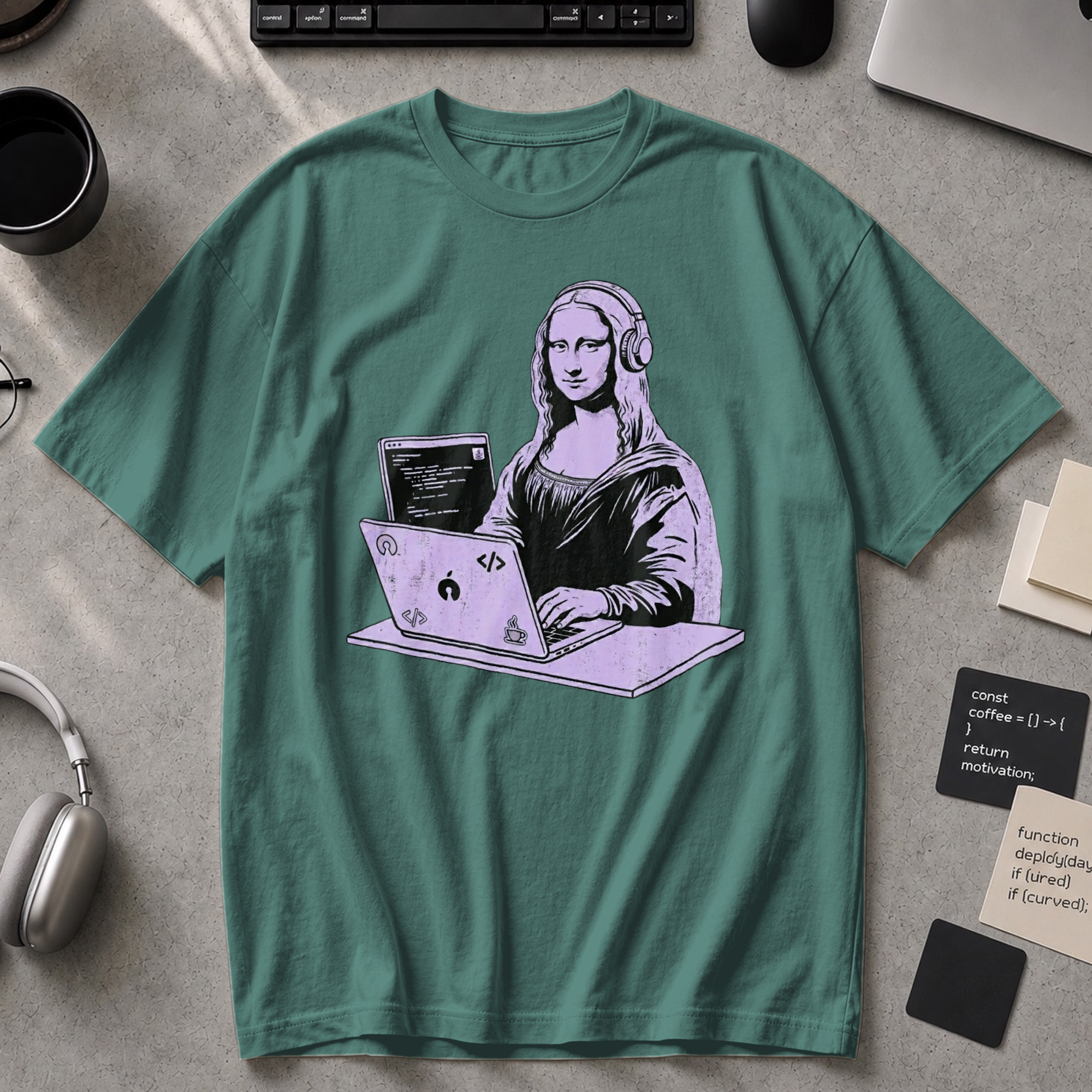 Mona Lisa Developer Premium Shirt - Blue Spruce