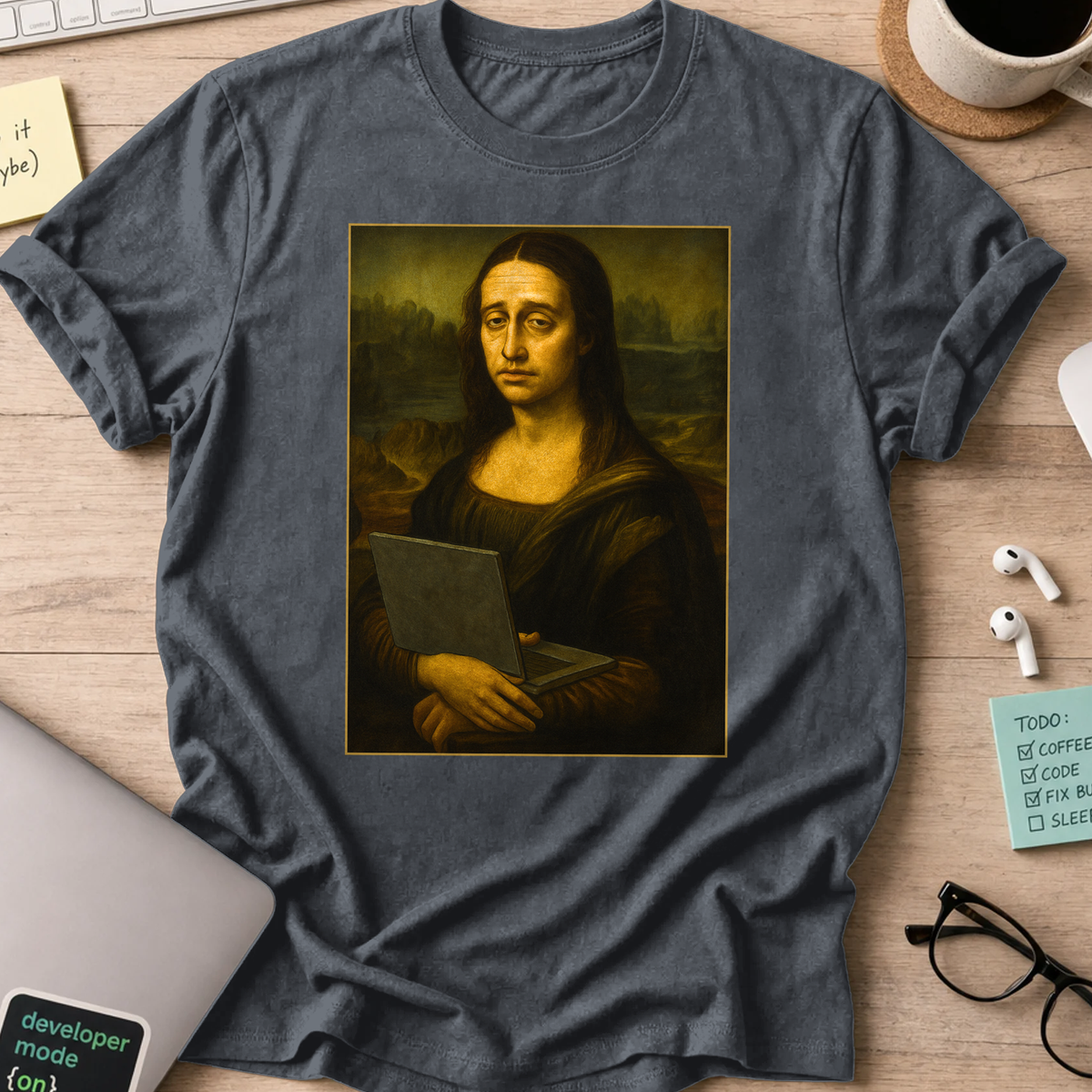 mona lisa dev shirt - Dark Heather