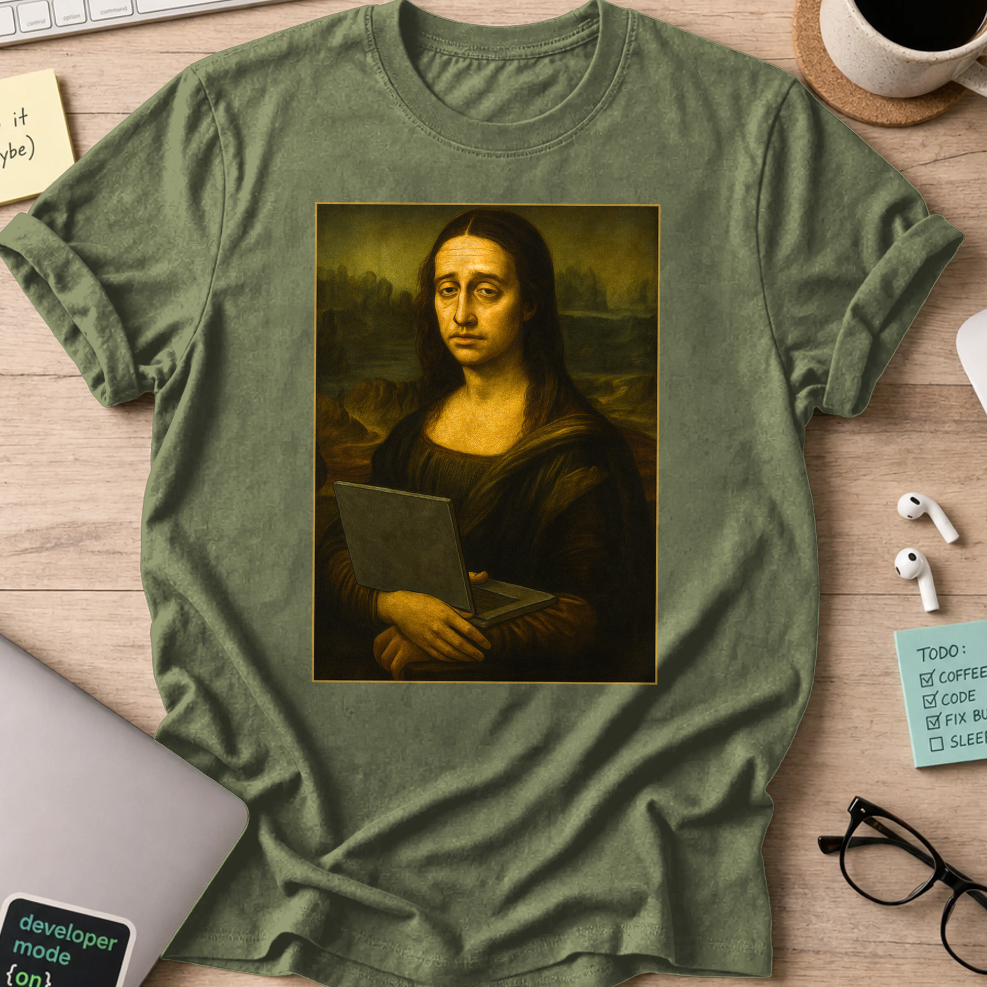 mona lisa dev shirt - Military Green