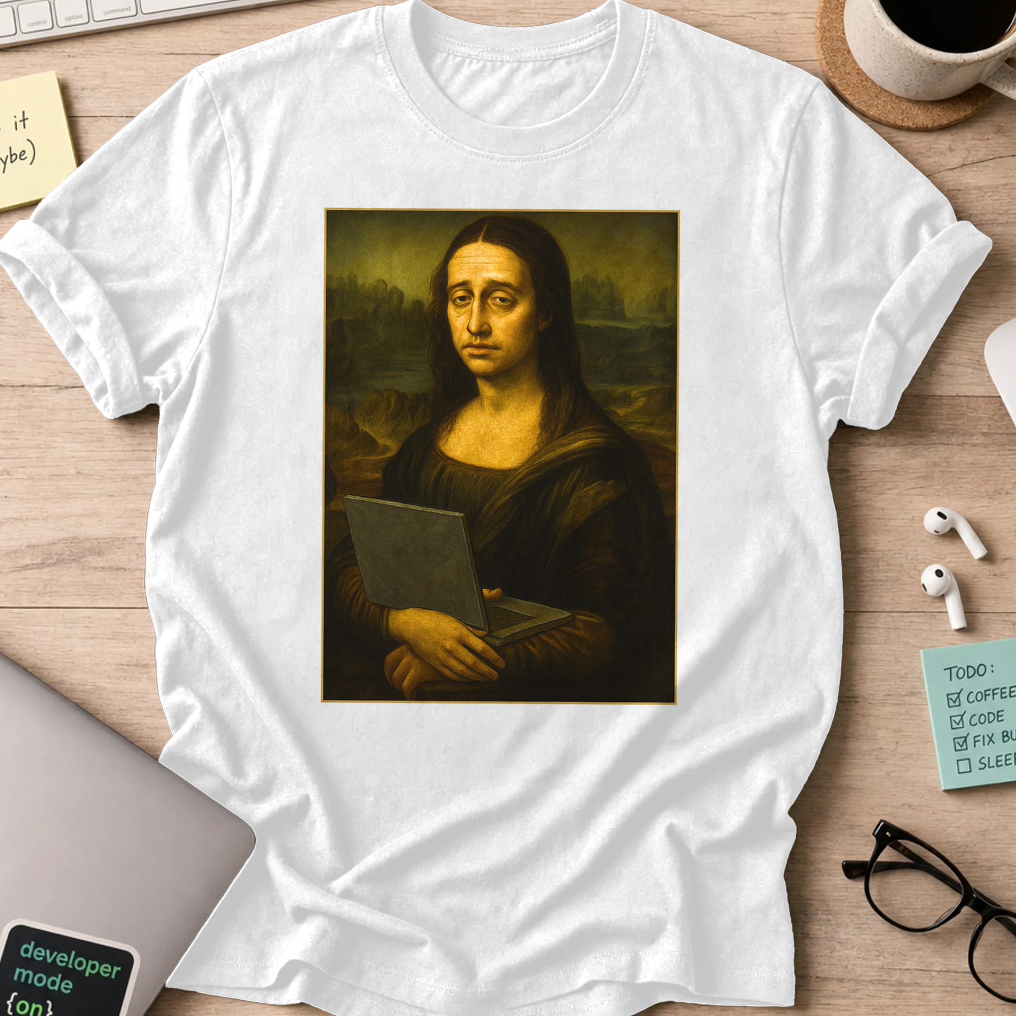 mona lisa dev shirt - White