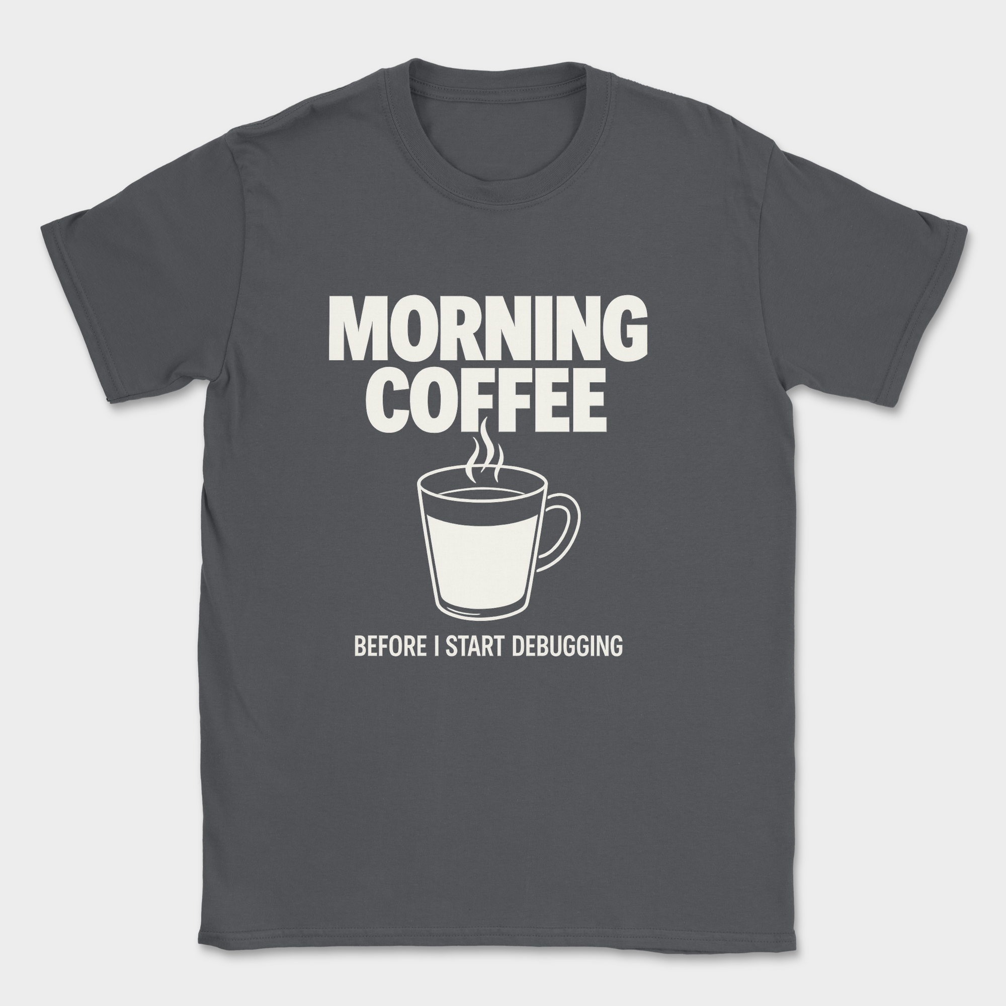 morning coffee shirt — Dark Heather Grey