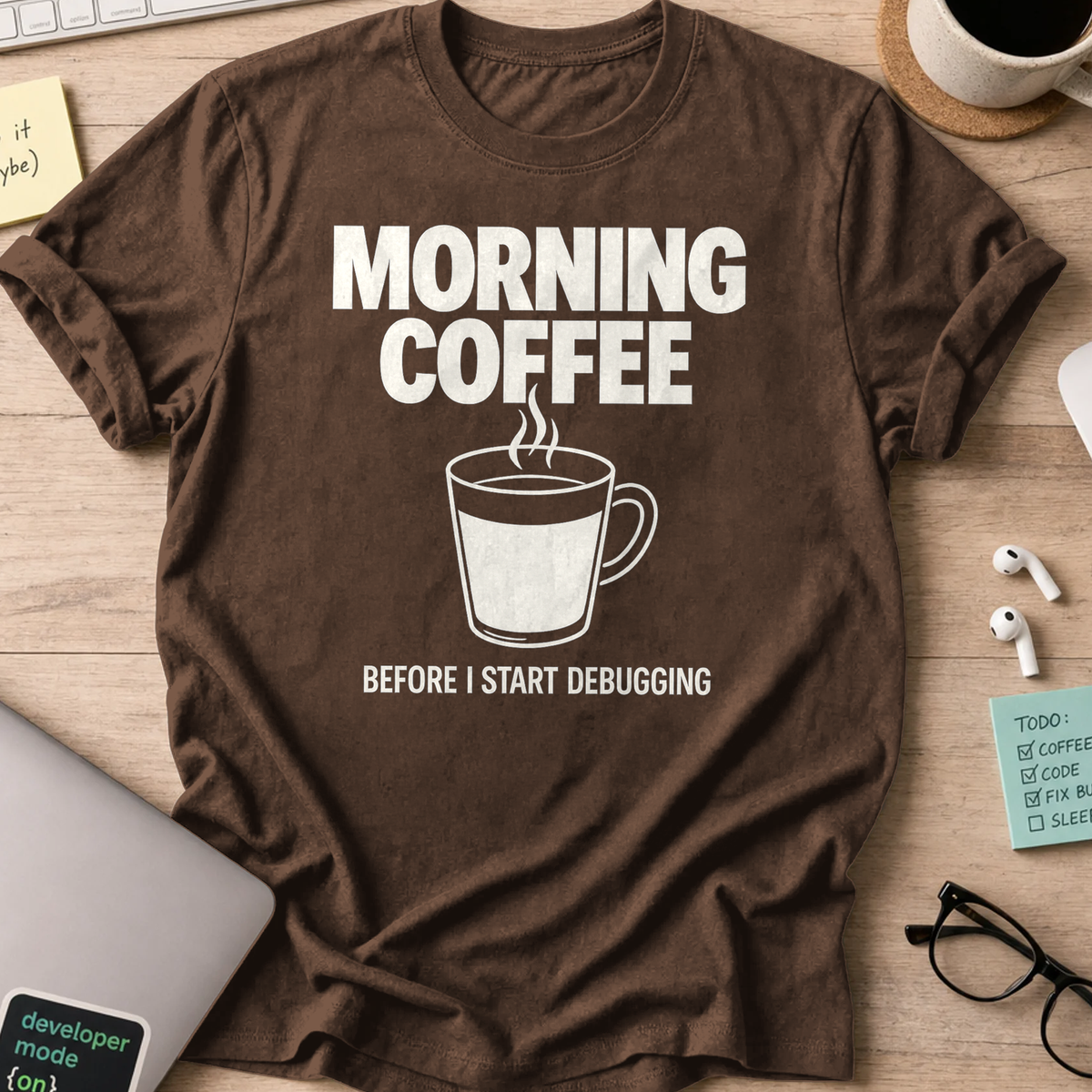 morning coffee shirt - Dark Chocolate