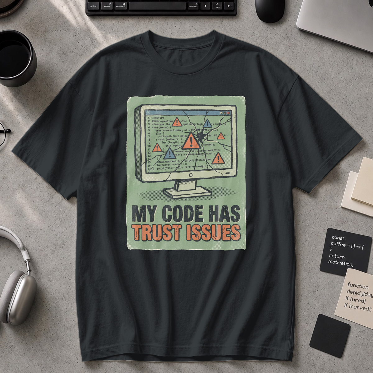 My Code Has Trust Issues Premium Shirt - Black