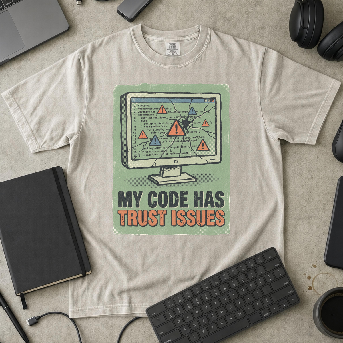 My Code Has Trust Issues Premium Shirt — ivory Premium Shirt mock-up